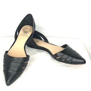 NWOT Vince Camino Black Leather d’Orsay Flats